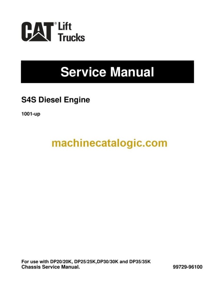 Caterpillar DP25 MC Forklift Engine Service Manual (99729-96100)
