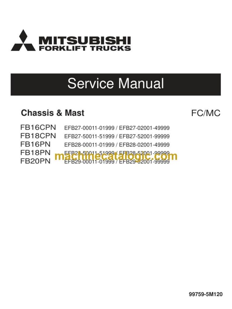 Mitsubishi FB16PN Forklift Service Manual (99759-5M120)
