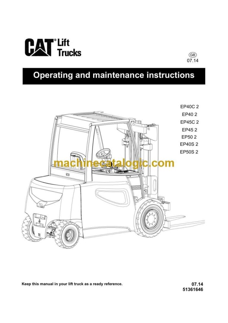 Caterpillar 2EPC 40 - 2EP 55 Forklift Service, Operator and Schematic Manual (51361646)