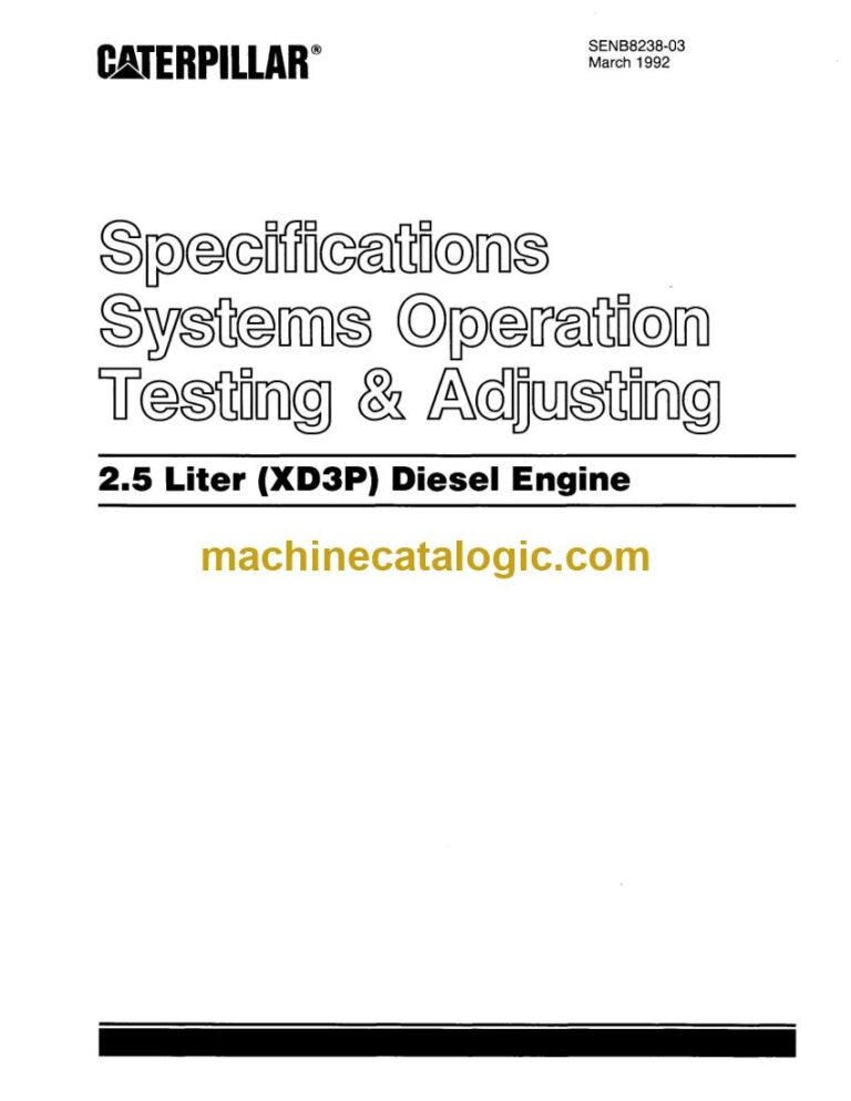 Caterpillar V35D Forklift Engine Service Manual (SENB8238-03)