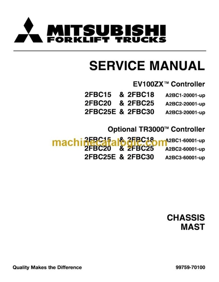 Mitsubishi 2FBC25E 36-48V Forklift Service Manual (99759-70100)