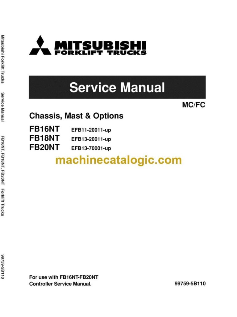 Mitsubishi FB18NT Forklift Service Manual (99759-5B110)