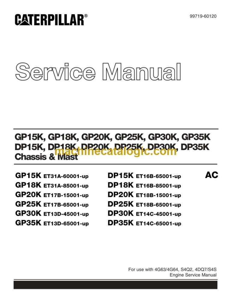 Caterpillar DP35K FC Forklift Service and Schematic Manual (99719-60120)
