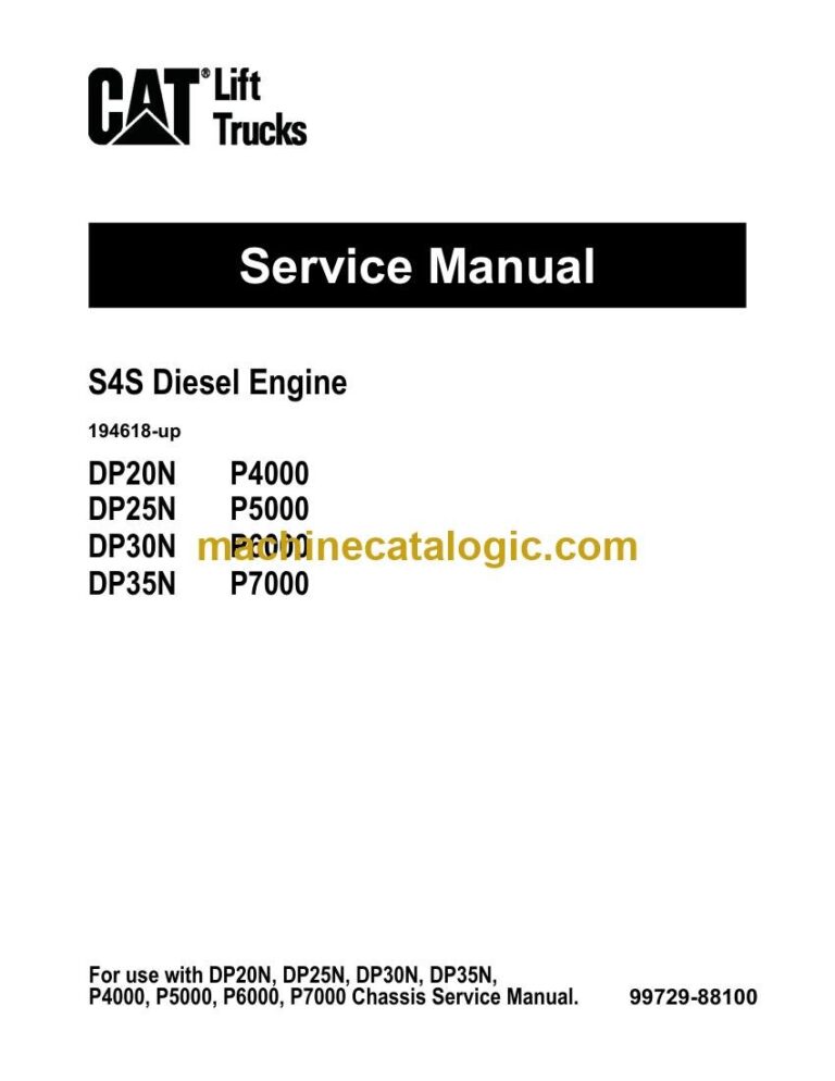 Caterpillar 2PD5500 Forklift Engine Service Manual (99729-88100)