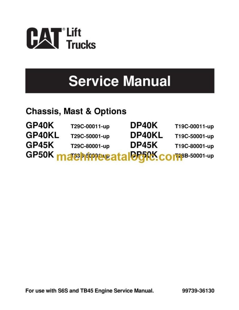 Caterpillar DP50K Forklift Service, Operator and Schematic Manual (99739-36130)
