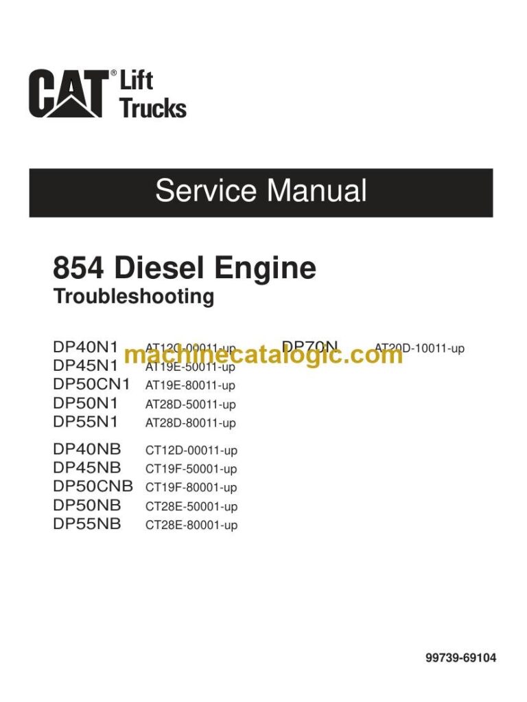 Caterpillar DP50N1 Forklift Service and Operator Manual (99739-69104)