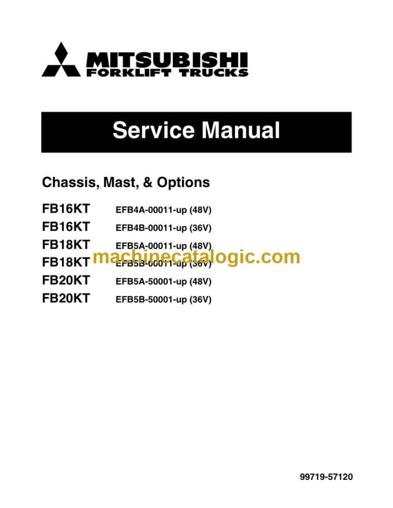 Mitsubishi FB20KT Forklift Service Manual (99719-57120)