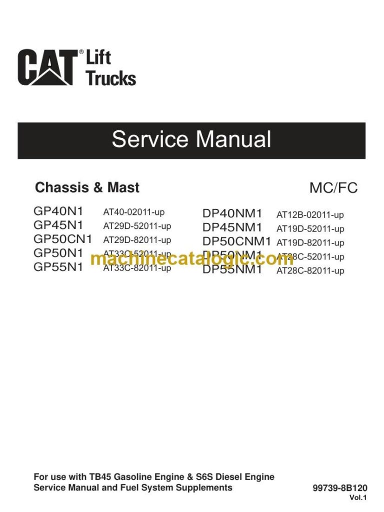 Caterpillar DP50NM1 Forklift Service and Schematic Manual (99739-8B120)