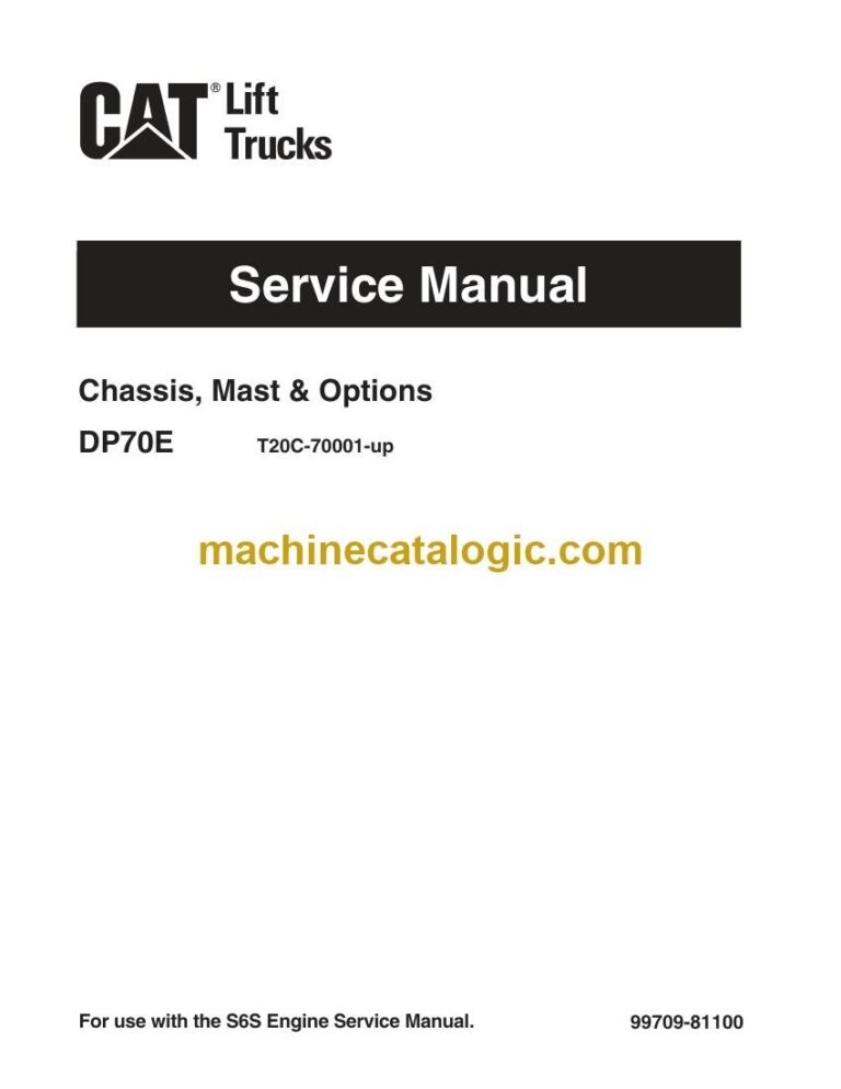 Caterpillar DP70E Forklift Service Manual (99709-81100)