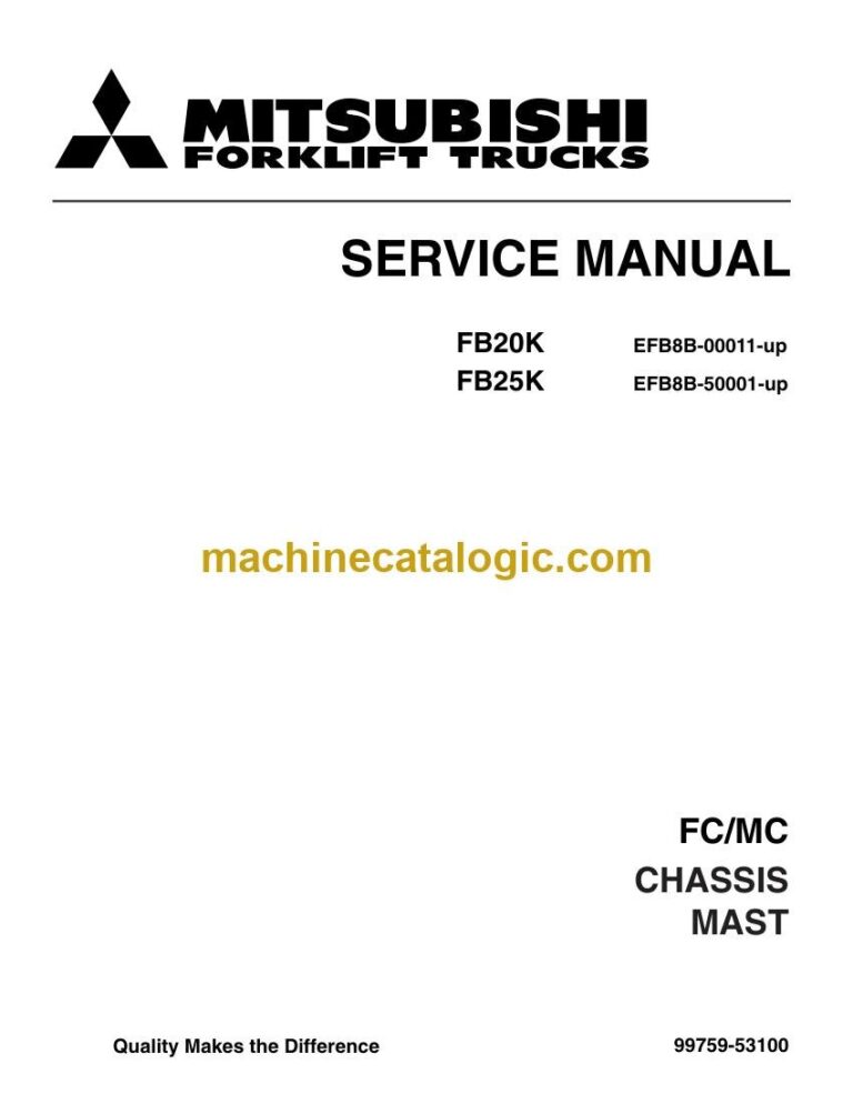 Mitsubishi FB25K Forklift Service Manual (99759-53100)