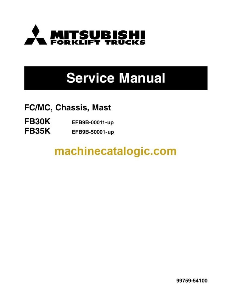Mitsubishi FB35K Forklift Service Manual (99759-54100)