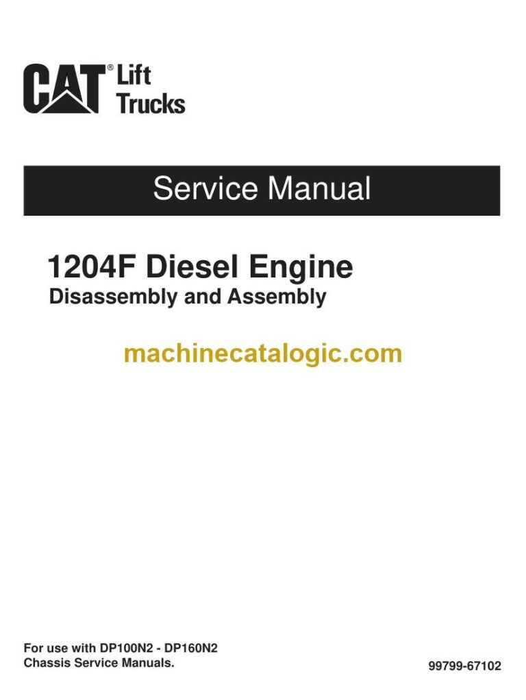 Caterpillar DP160N2 Forklift Engine Service and Operator Manual (99799-67102)