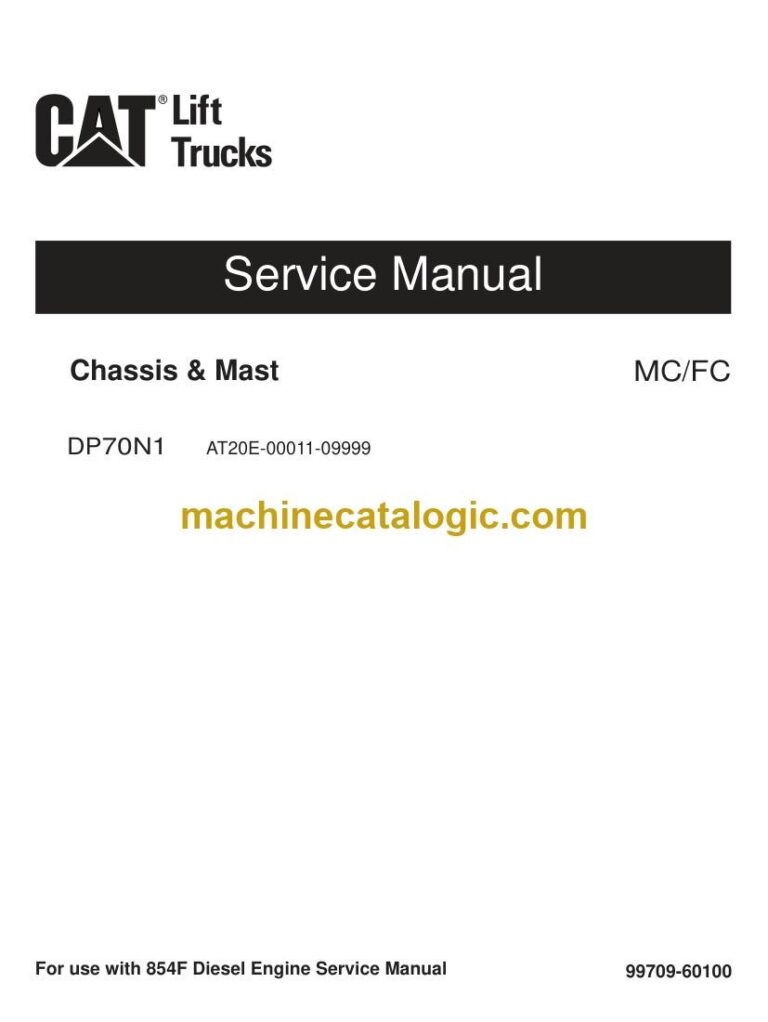 Caterpillar DP70N1 Forklift Service and Operator Manual (99709-60100)