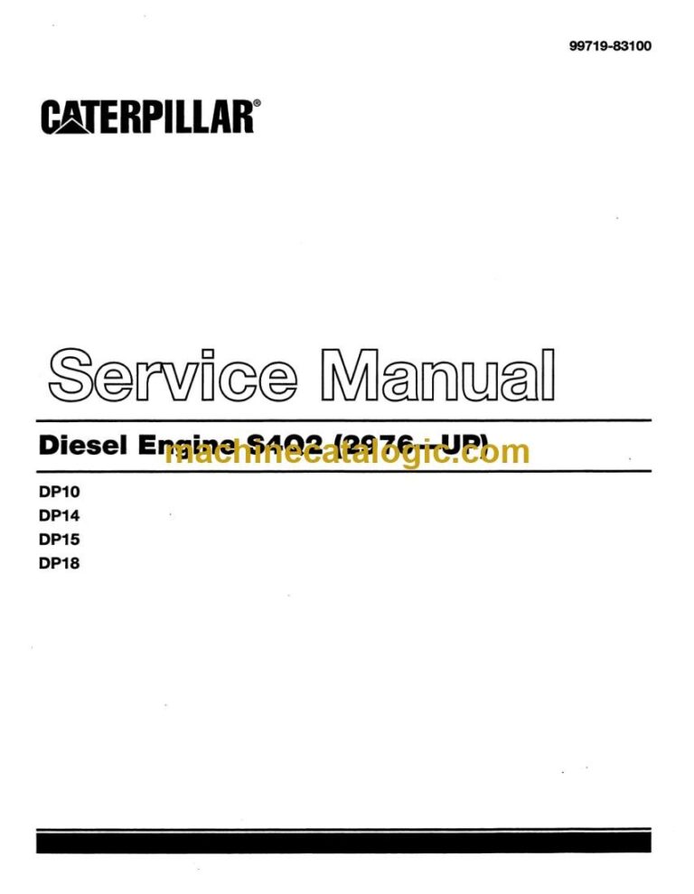 Caterpillar DP15 MC Forklift Engine Service Manual (99719-83100)
