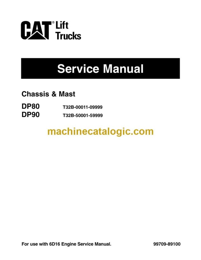 Caterpillar DP80 Forklift Service and Schematic Manual (99709-89100)