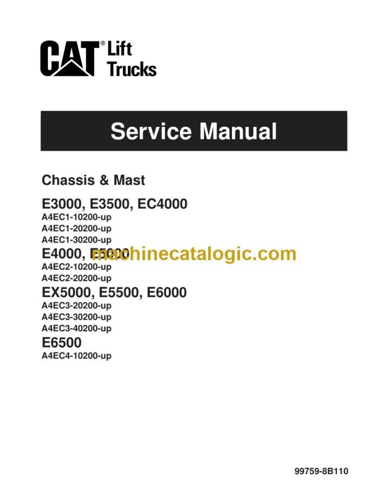 Caterpillar E5000 Forklift Service Manual (99759-8B110)