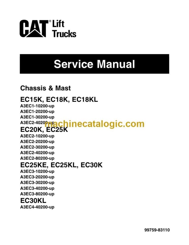 Caterpillar EC18K Forklift Service Manual (99759-83110)