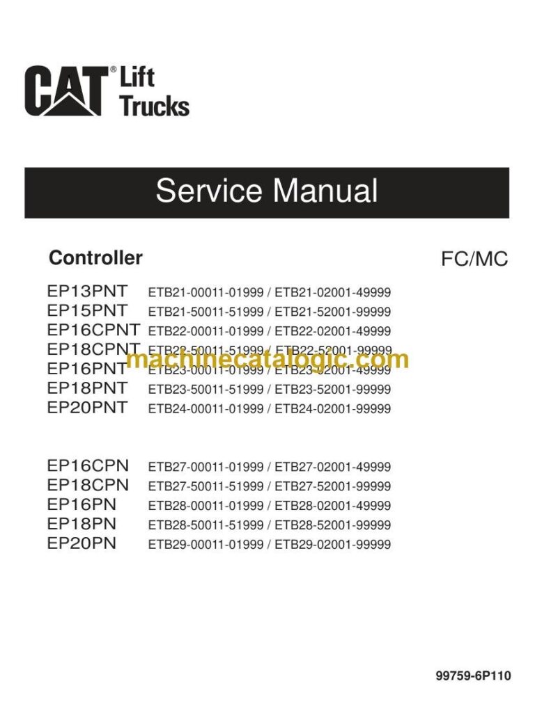 Caterpillar EP13PNT Forklift Service and Operator Manual (99759-6P110)