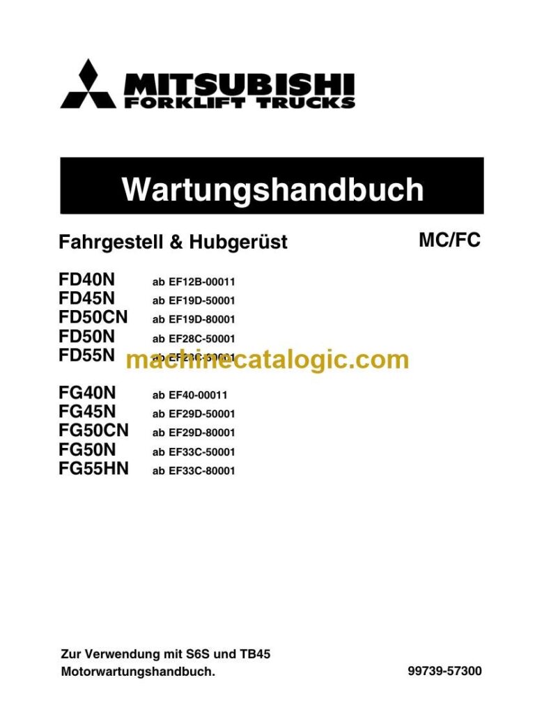 Mitsubishi FD45N Forklift Service Manual (99739-57300)