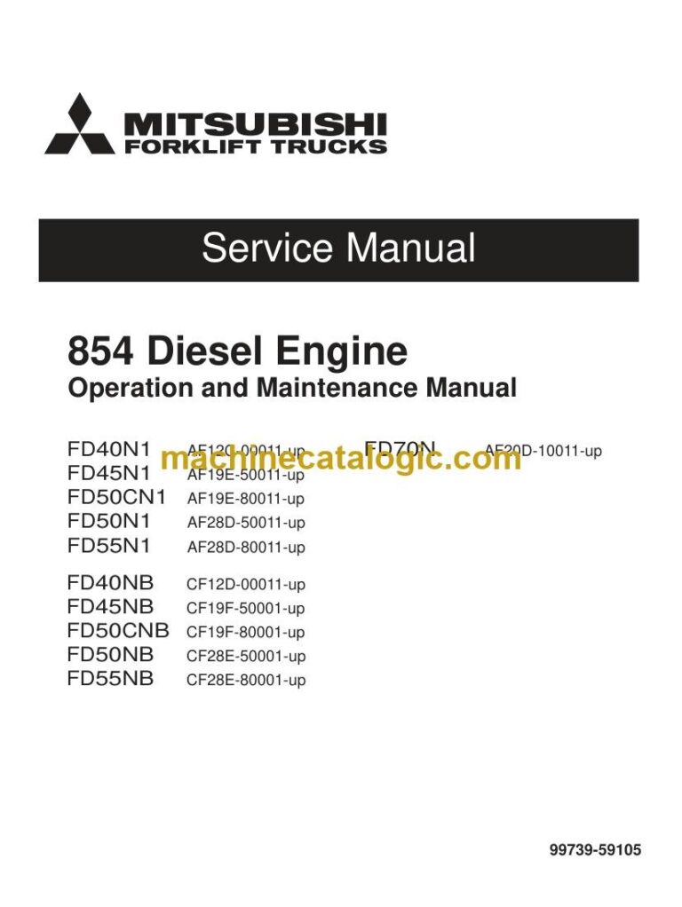 Mitsubishi FD45N1 Forklift Engine Service Manual (99739-59105)