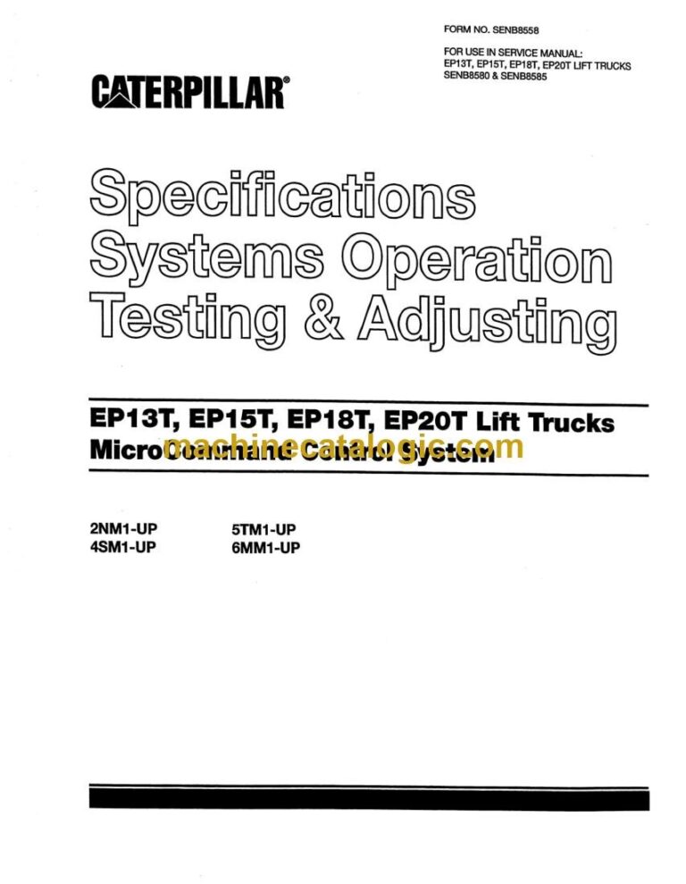 Caterpillar EP15T 36V Forklift Service Manual (SENB8558)