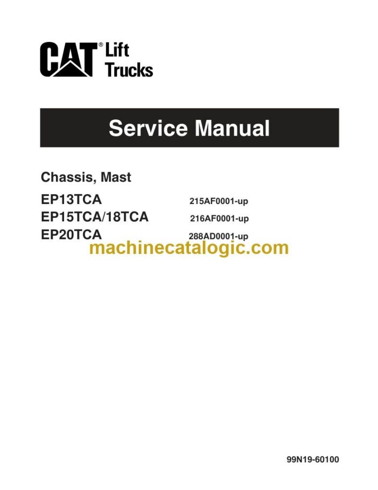 Caterpillar EP15TCA Forklift Service Manual (99N19-60100)