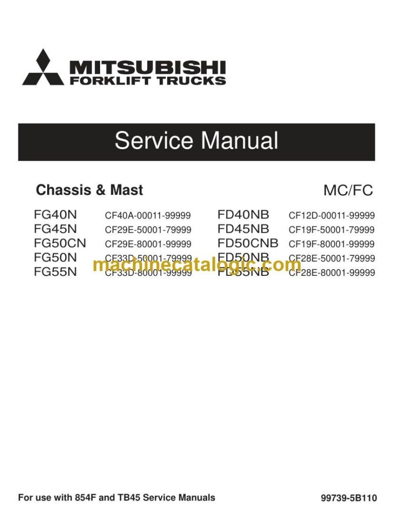 Mitsubishi FD55NB Forklift Service Manual (99739-5B110)