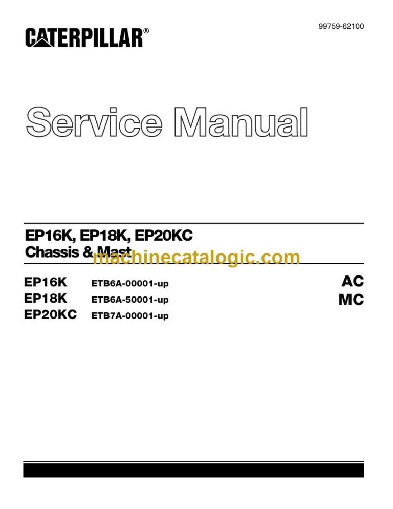Caterpillar EP16K Forklift Service Manual (99759-62100)