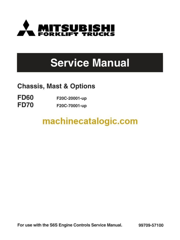 Mitsubishi FD70 Forklift Service Manual (99709-57100)