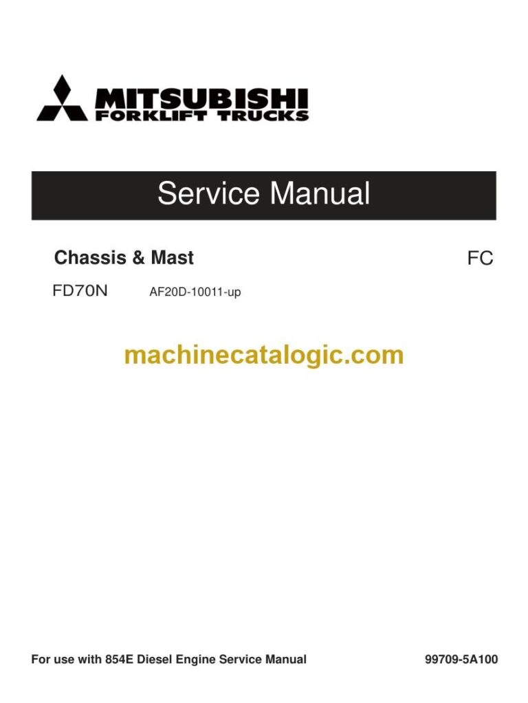 Mitsubishi FD70N Forklift Service Manual (99709-5A100)
