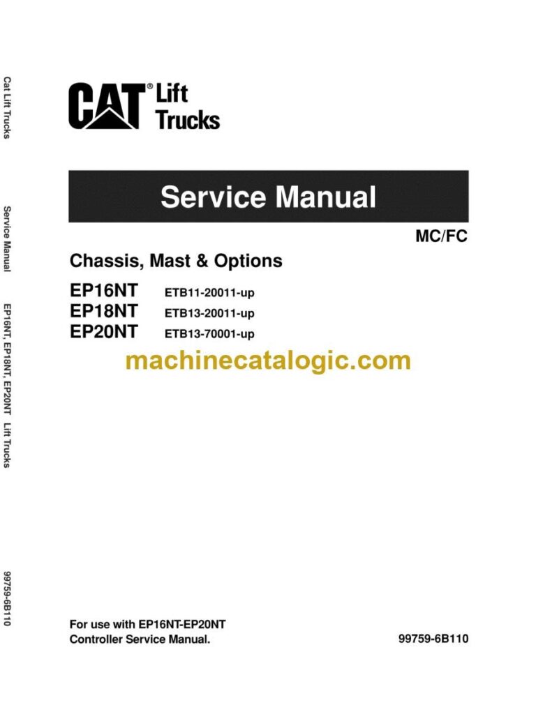 Caterpillar EP16NT Forklift Service Manual (99759-6B110)