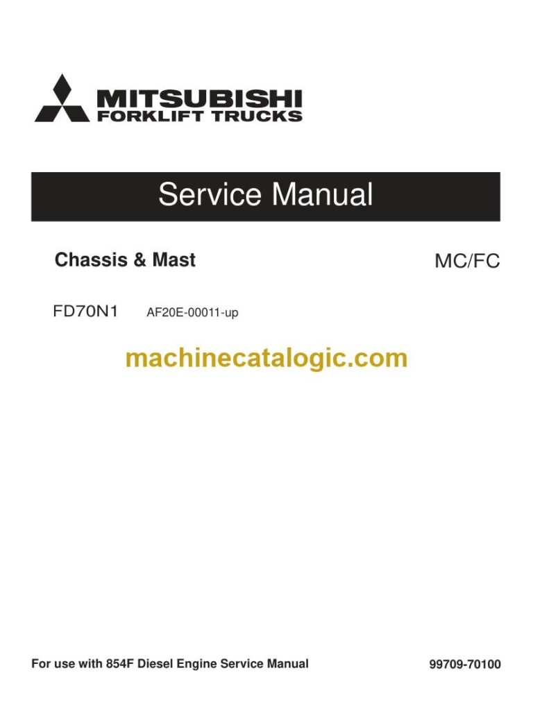 Mitsubishi FD70N1 Forklift Service Manual (99709-70100)