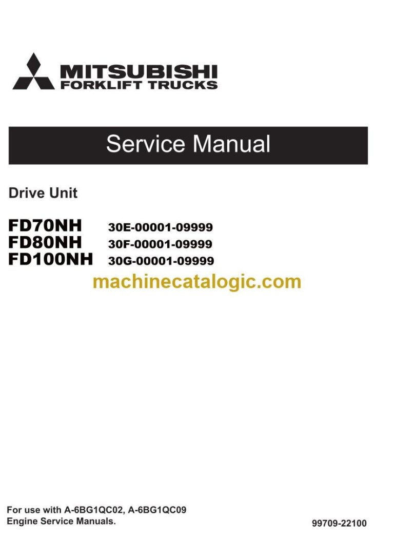 Mitsubishi FD70NH Forklift Service Manual (99709-22100)
