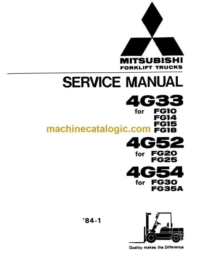 Mitsubishi FG14 Forklift Engine Service Manual (99719-42120)