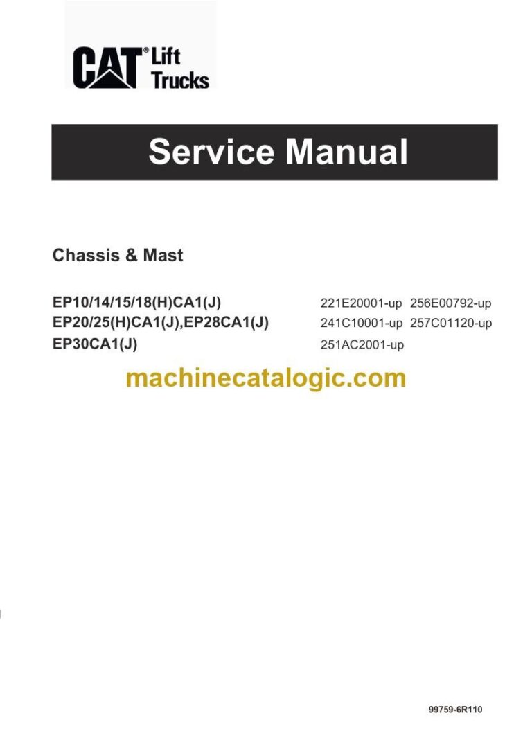 Caterpillar EP18CA1(J) Forklift Service Manual (99759-6R110)