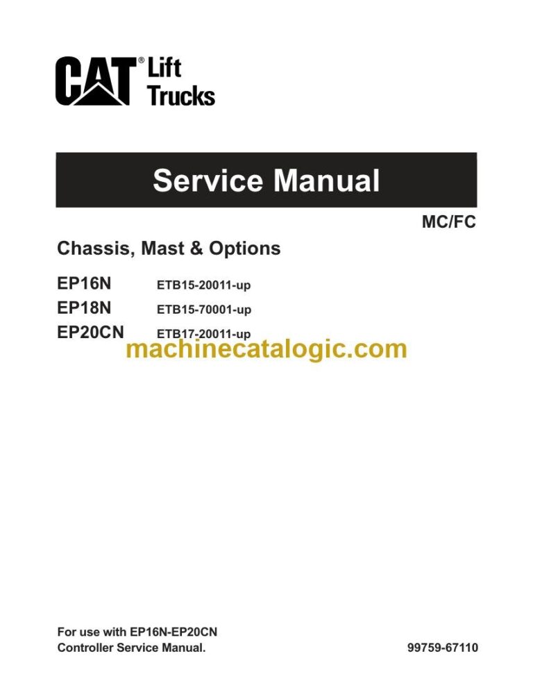 Caterpillar EP18N Forklift Service Manual (99759-67110)