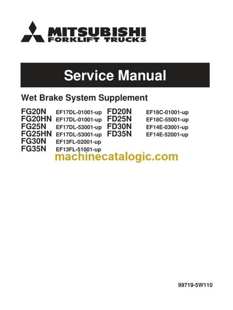 Mitsubishi FG20HN Forklift Service Manual (99719-5W110)