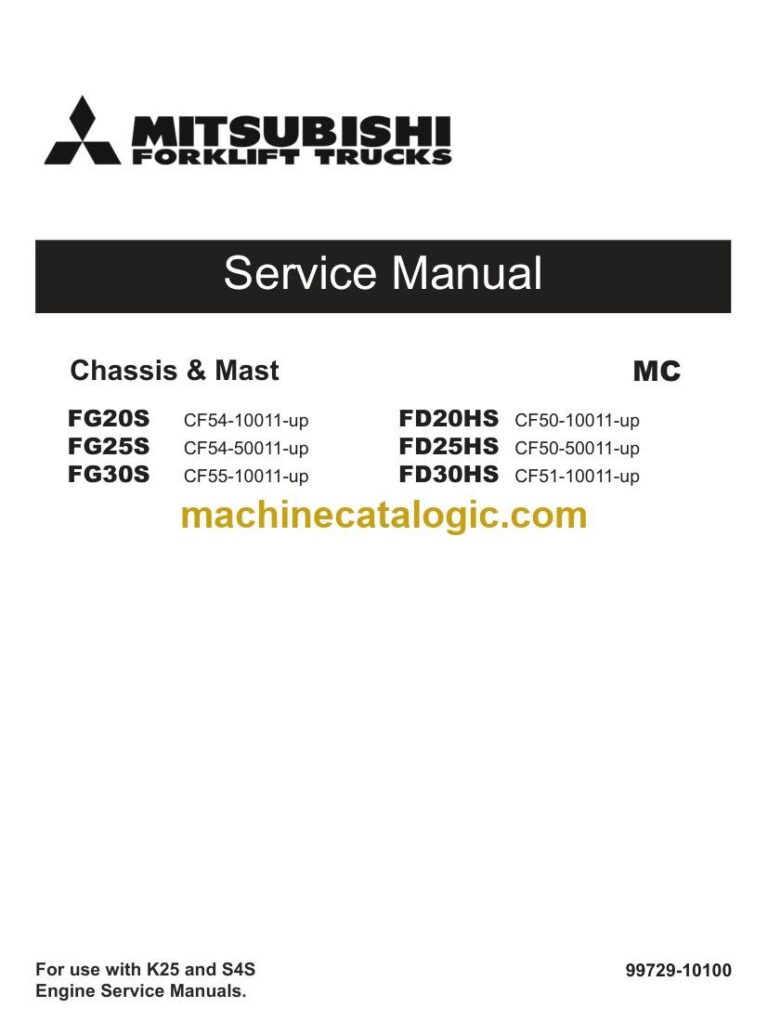 Mitsubishi FG25S Forklift Service Manual (99729-10100)