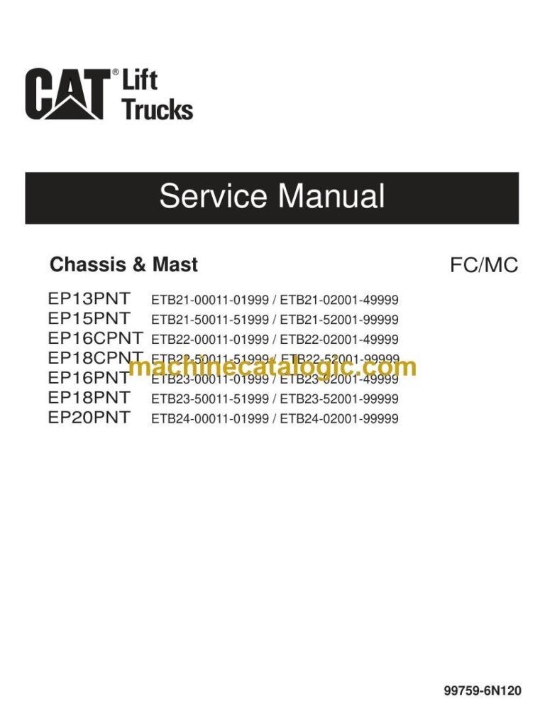 Caterpillar EP20PNT Forklift Service Manual (99759-6N120)