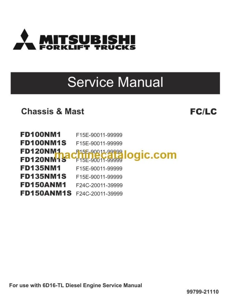 Mitsubishi FD135NM1S Forklift Service Manual (99799-21110)
