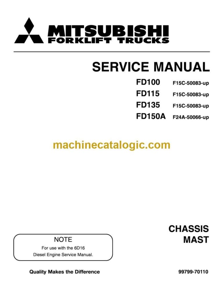 Mitsubishi FD150A Forklift Service Manual (99799-70110)