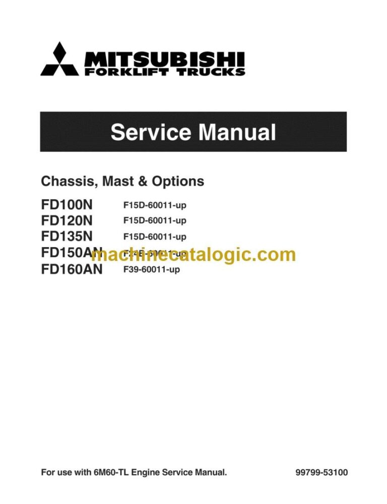 Mitsubishi FD150AN Forklift Service Manual (99799-53100)