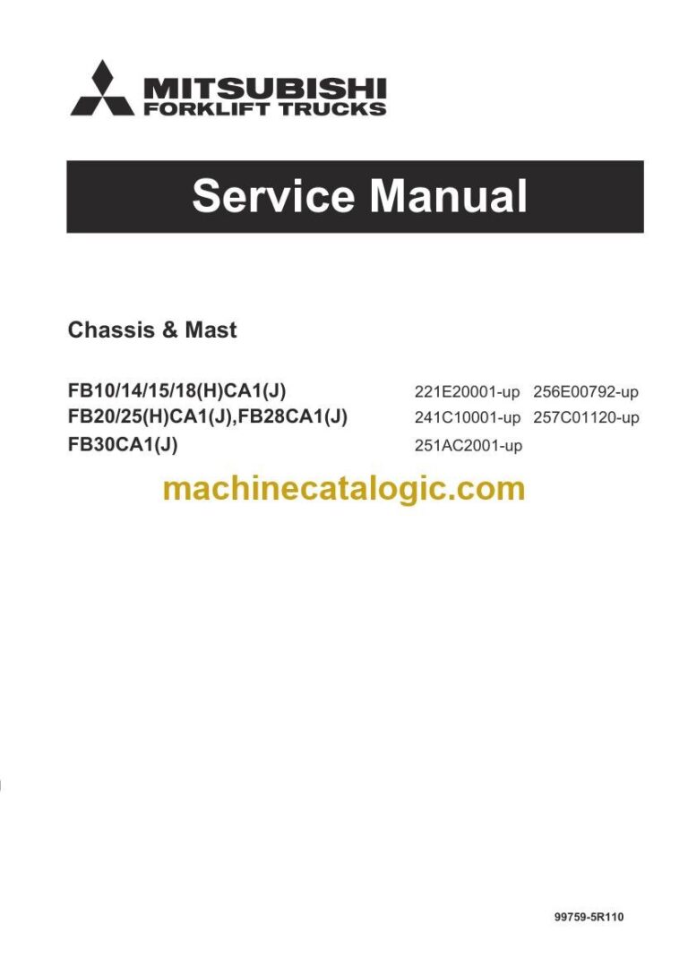 Mitsubishi FB14CA1(J) Forklift Service Manual (99759-5R110)