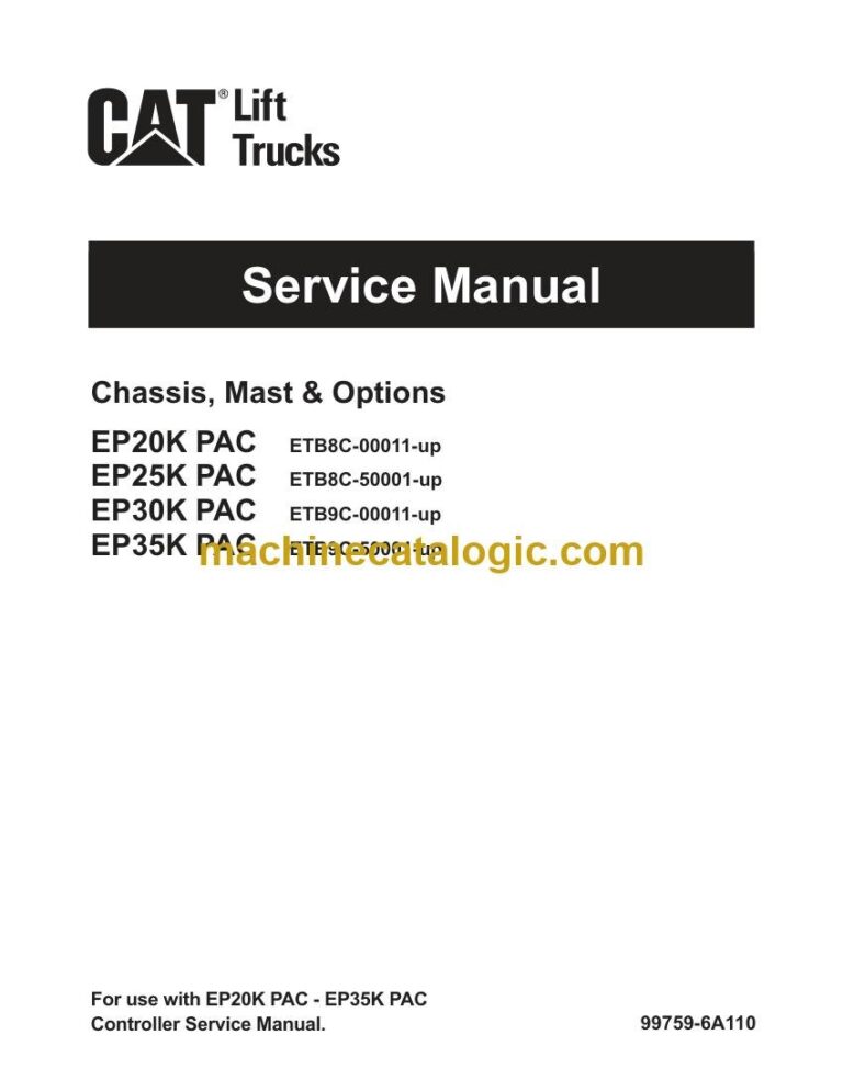 Caterpillar EP30K PAC Forklift Service Manual (99759-6A110)