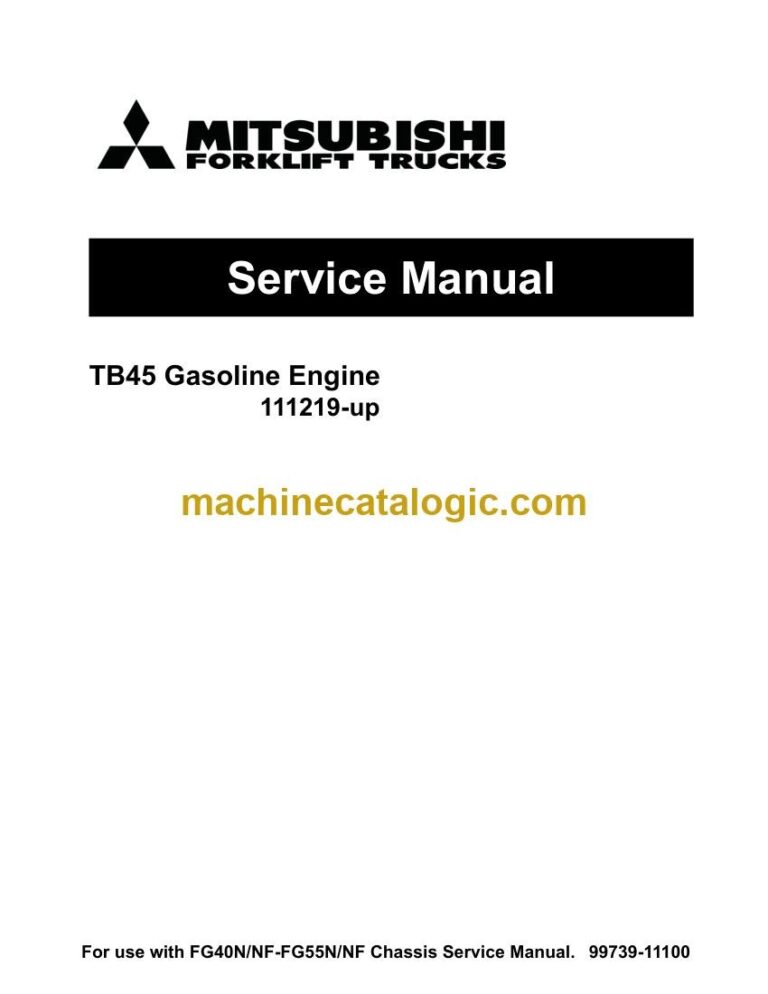 Mitsubishi FG45NF Forklift Engine Service Manual (99739-11100)