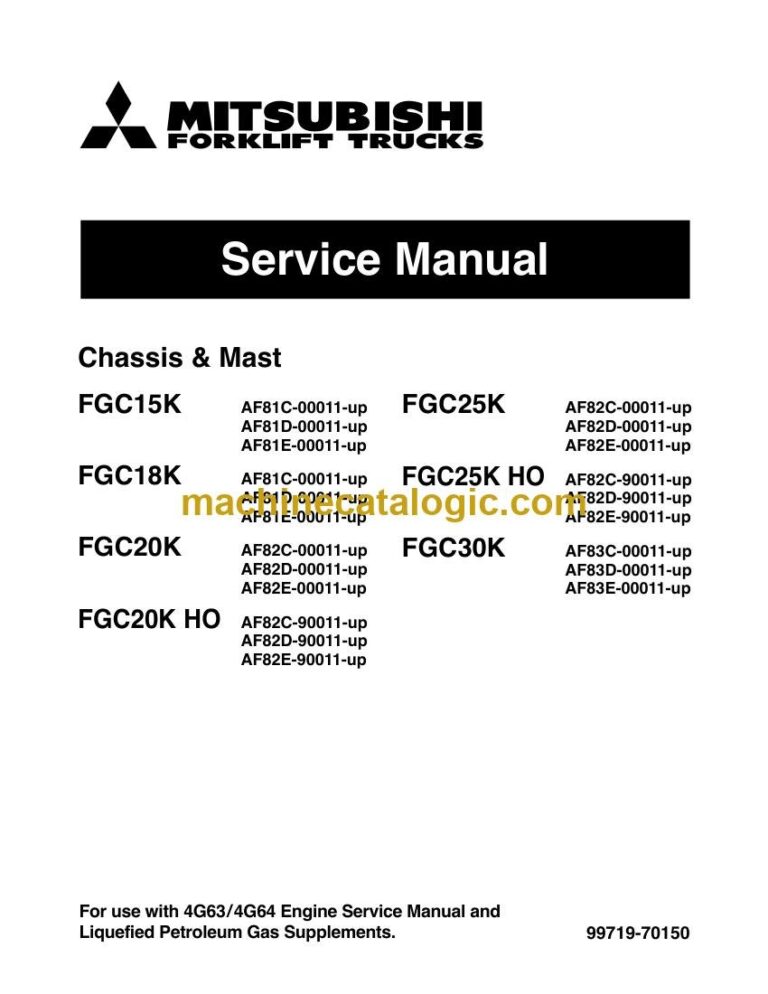 Mitsubishi FGC15K Forklift Service Manual (99719-70150)