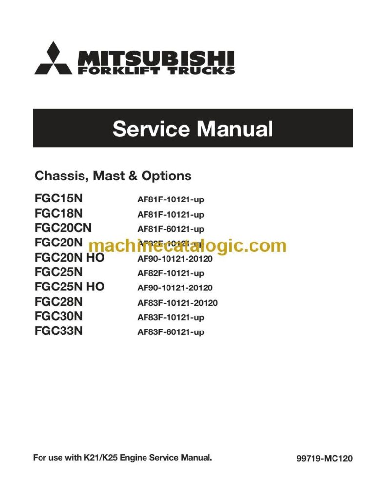 Mitsubishi FGC18N Forklift Service Manual (99719-MC120)