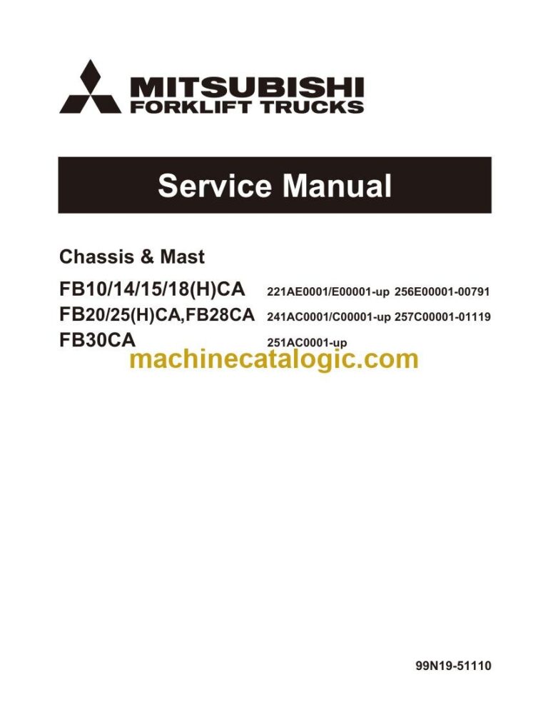 Mitsubishi FB15CA Forklift Service Manual (99N19-51110)
