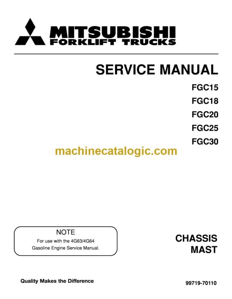 Mitsubishi FGC30 Forklift Service Manual (99719-70110)