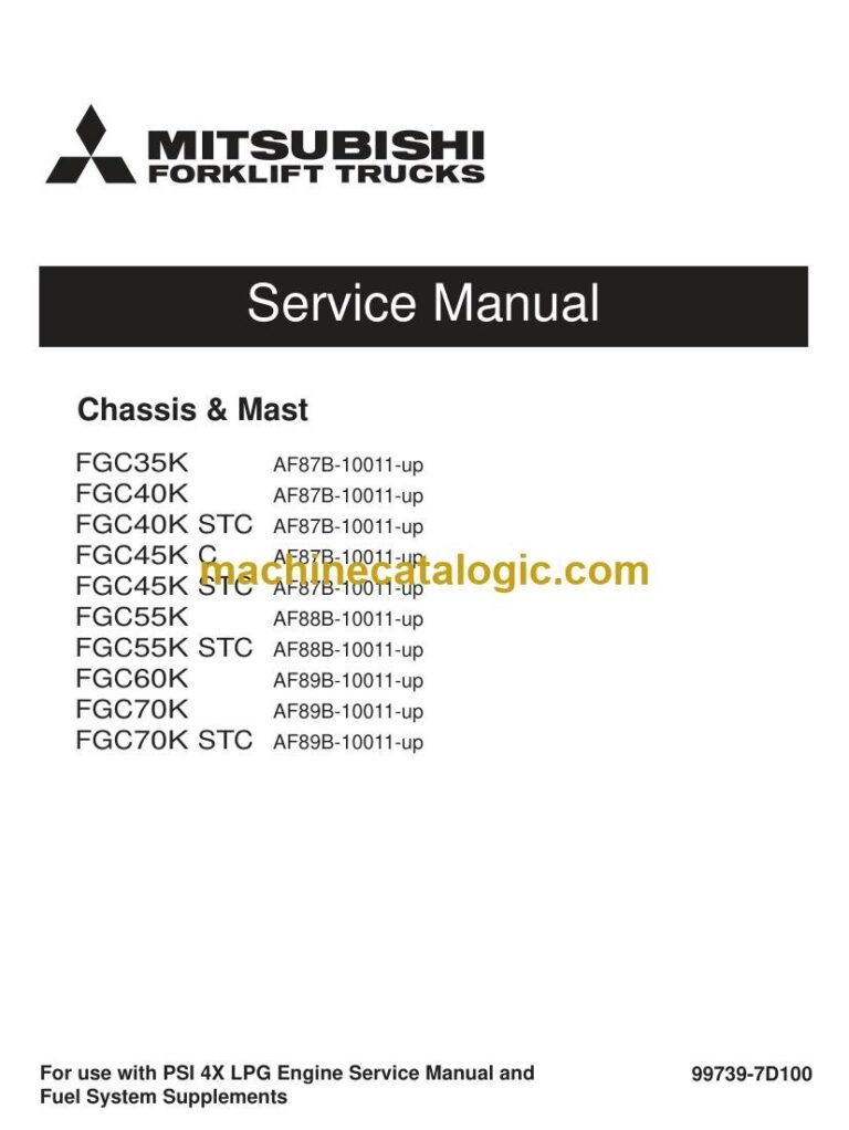 Mitsubishi FGC40K Forklift Service Manual (99739-7D100)